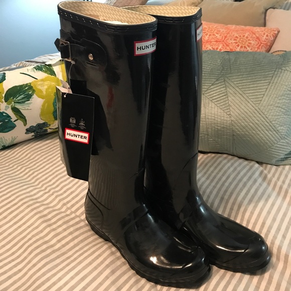 black hunter wellies